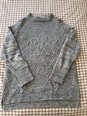Talbots Marled Mockneck Sweater With 3-button Detail At The Neckline